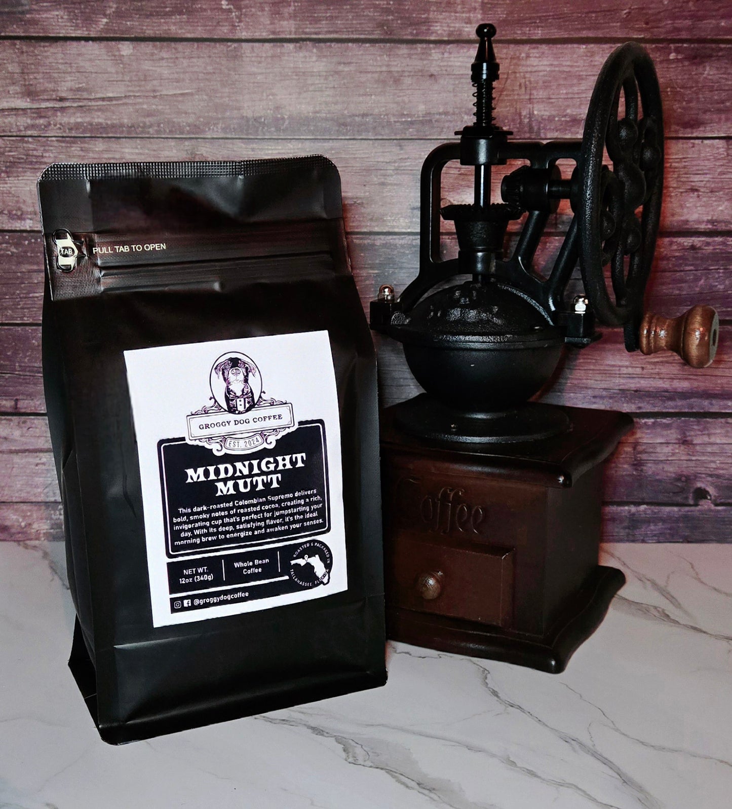 Whole Bean Midnight Mutt Dark Roast 12oz Coffee
