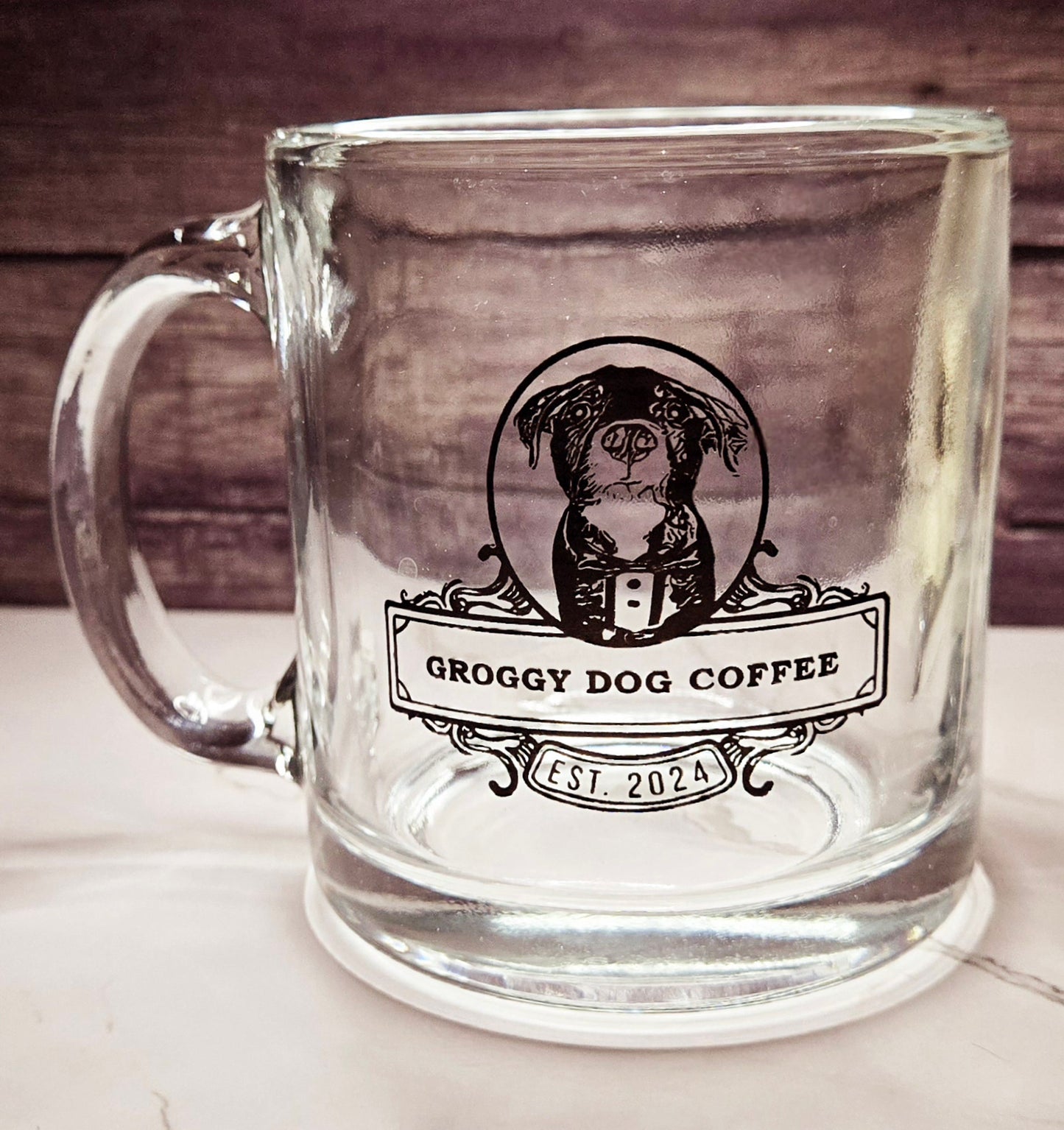 Glass Groggy Dog Coffee Mug - 13oz