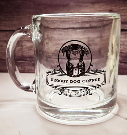 Glass Groggy Dog Coffee Mug - 13oz