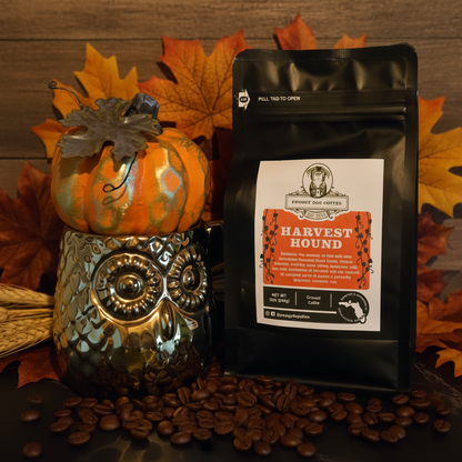 Whole Bean Harvest Hound Pumpkin Spice, Medium Roast Seasonal 12oz Coffee