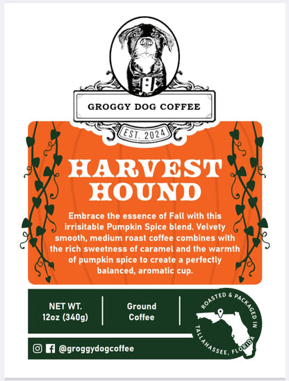 Harvest Hound Pumpkin Spice, Medium Roast Seasonal 12oz Ground Coffee