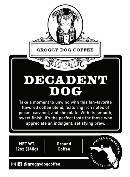 Decadent Dog Medium Roast 12oz Ground Coffee