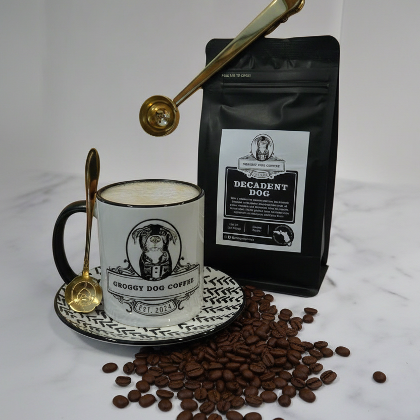 Whole Bean Decadent Dog Medium Roast 12oz Coffee