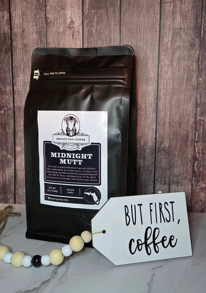 Midnight Mutt Colombian Dark Roast 12oz Ground Coffee